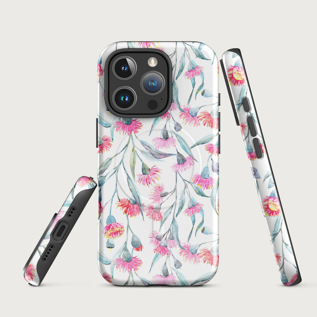 Pink Eucalyptus Flowers - MagSafe® tough case for iPhone® Glossy iPhone 16 Pro