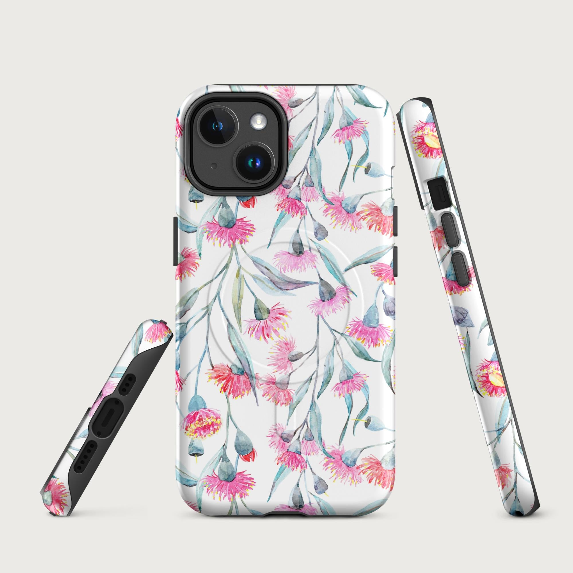 Pink Eucalyptus Flowers - MagSafe® tough case for iPhone® Matte iPhone 14
