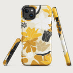 Retro Yellow Floral - MagSafe® tough case for iPhone® Matte iPhone 14 Plus