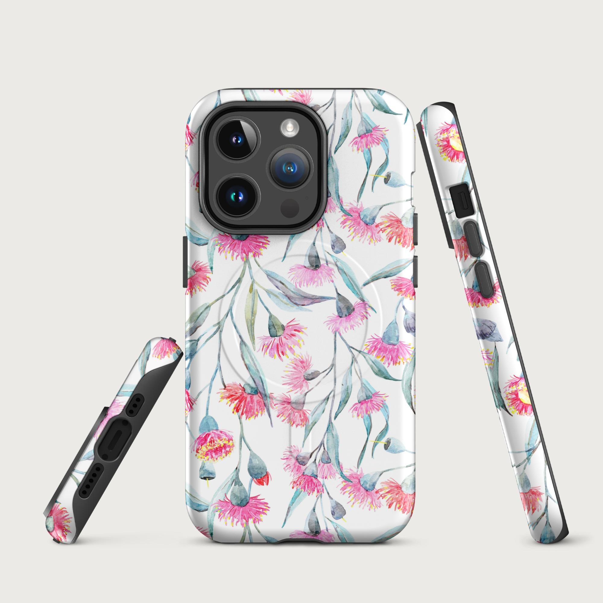 Pink Eucalyptus Flowers - MagSafe® tough case for iPhone® Matte iPhone 14 Pro