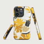 Retro Yellow Floral - MagSafe® tough case for iPhone® Matte iPhone 14 Pro