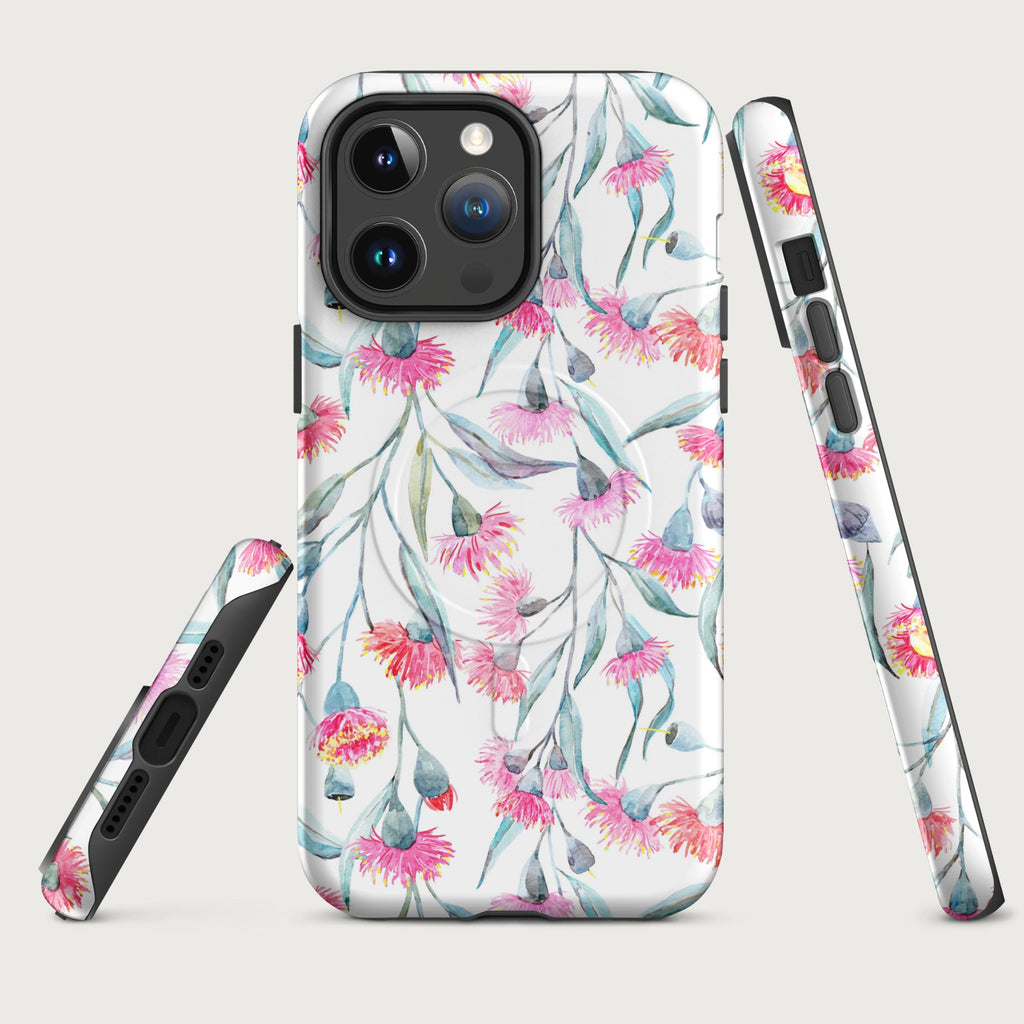 Pink Eucalyptus Flowers - MagSafe® tough case for iPhone® Matte iPhone 14 Pro Max