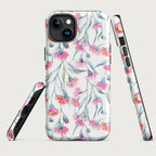 Pink Eucalyptus Flowers - MagSafe® tough case for iPhone® Matte iPhone 15 Plus