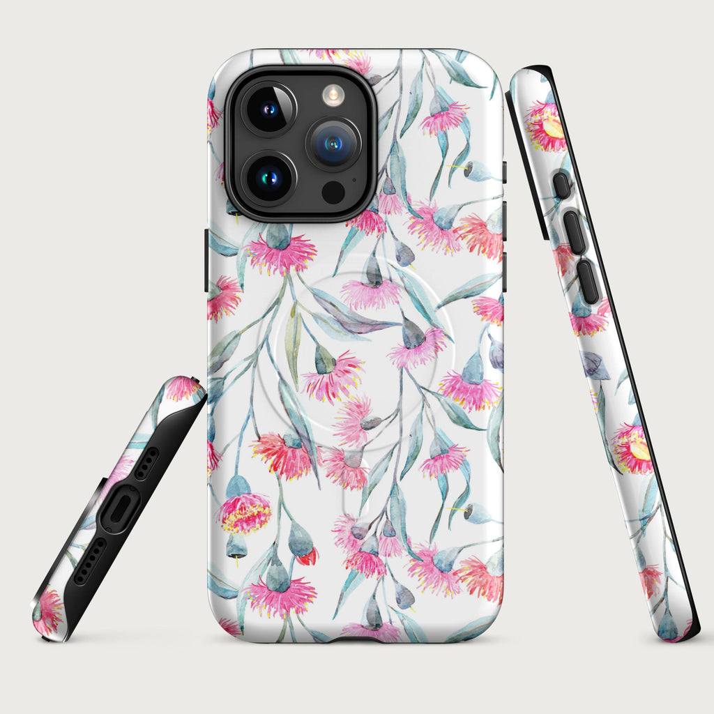 Pink Eucalyptus Flowers - MagSafe® tough case for iPhone® Matte iPhone 15 Pro Max