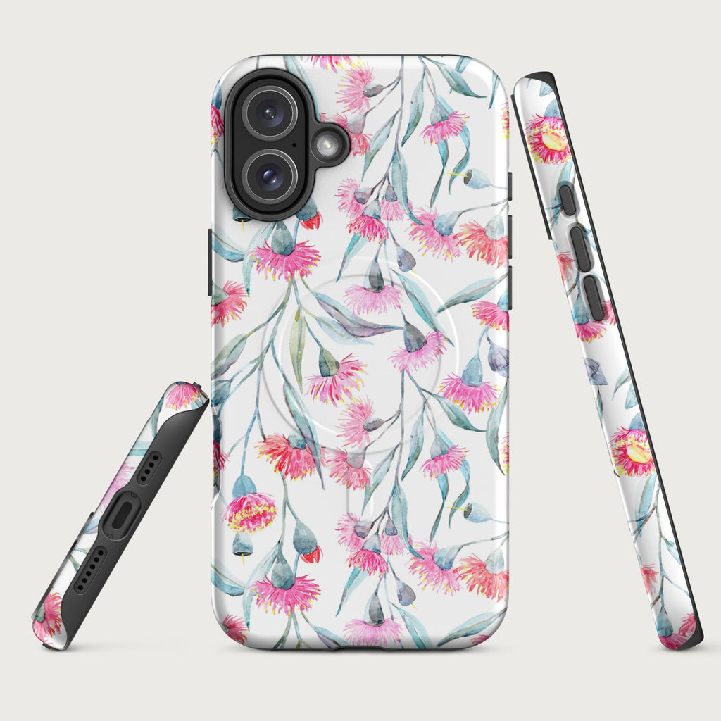 Pink Eucalyptus Flowers - MagSafe® tough case for iPhone® Matte iPhone 16 Plus