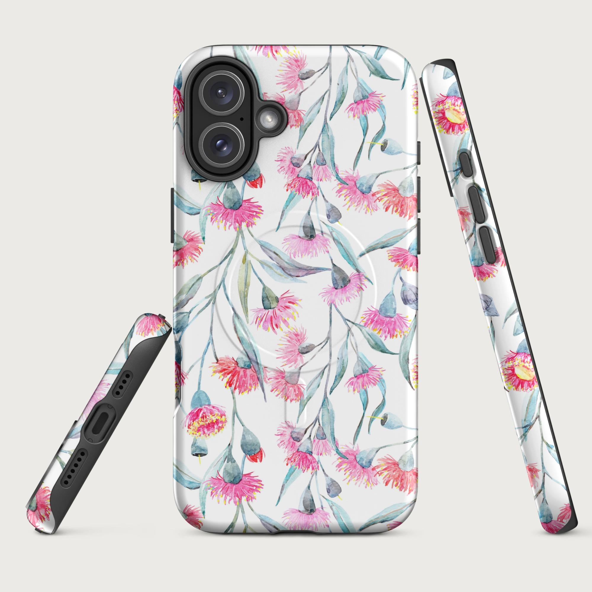 Pink Eucalyptus Flowers - MagSafe® tough case for iPhone® Matte iPhone 16 Plus