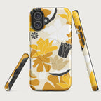 Retro Yellow Floral - MagSafe® tough case for iPhone® Matte iPhone 16 Plus