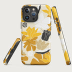 Retro Yellow Floral - MagSafe® tough case for iPhone® Matte iPhone 16 Pro Max
