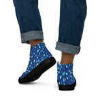Blue Raindrop - Men’s high top canvas shoes Mens High Top Shoes Printed Offshore
