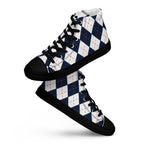 Argyle - Men’s high top canvas shoes Black Mens High Top Shoes Printed Offshore
