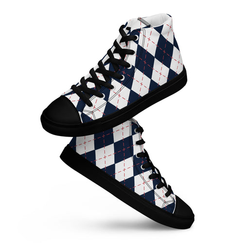 Argyle - Men’s high top canvas shoes Black Mens High Top Shoes Printed Offshore