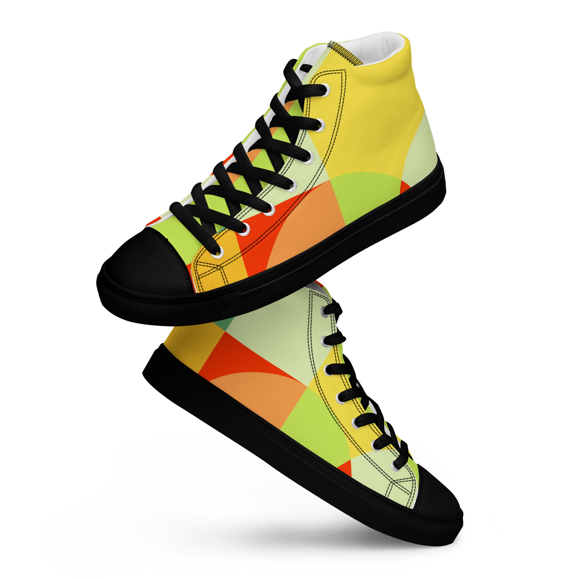 All The Colour - Men’s high top canvas shoes Black Mens High Top Shoes Printed Offshore