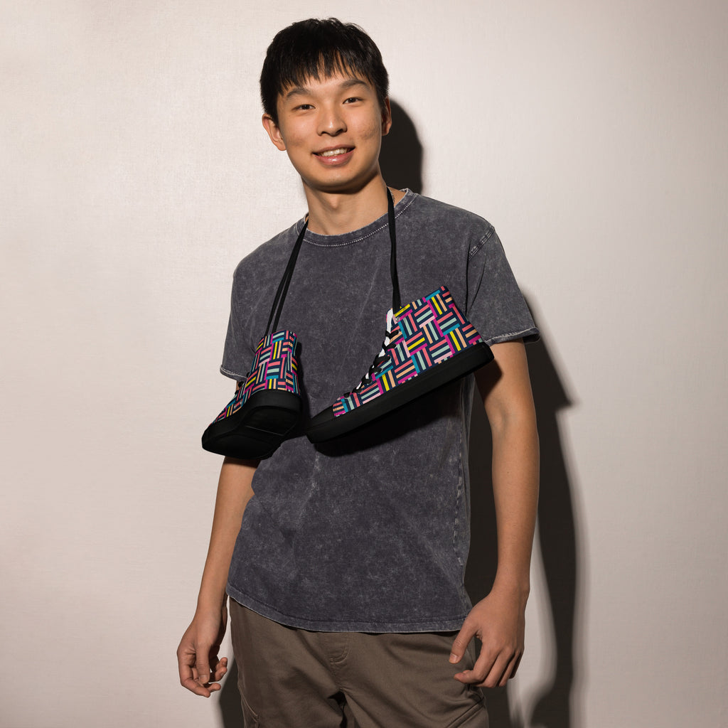 Allsorts - Men’s high top canvas shoes Mens High Top Shoes Printed Offshore