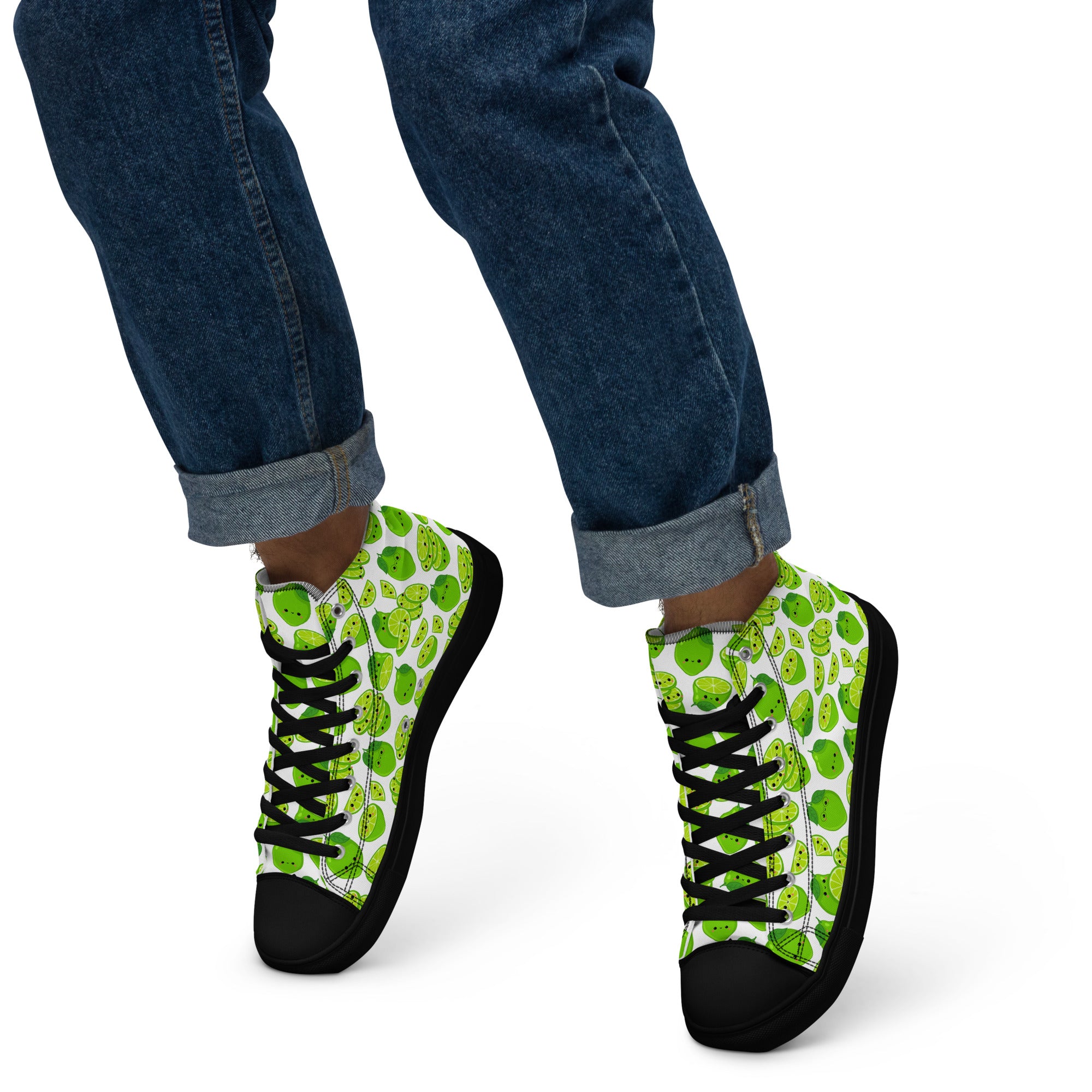 Cute Limes - Men’s high top canvas shoes Mens High Top Shoes food Printed Offshore