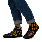 Pizzas - Men’s high top canvas shoes Black Mens High Top Shoes food Printed Offshore