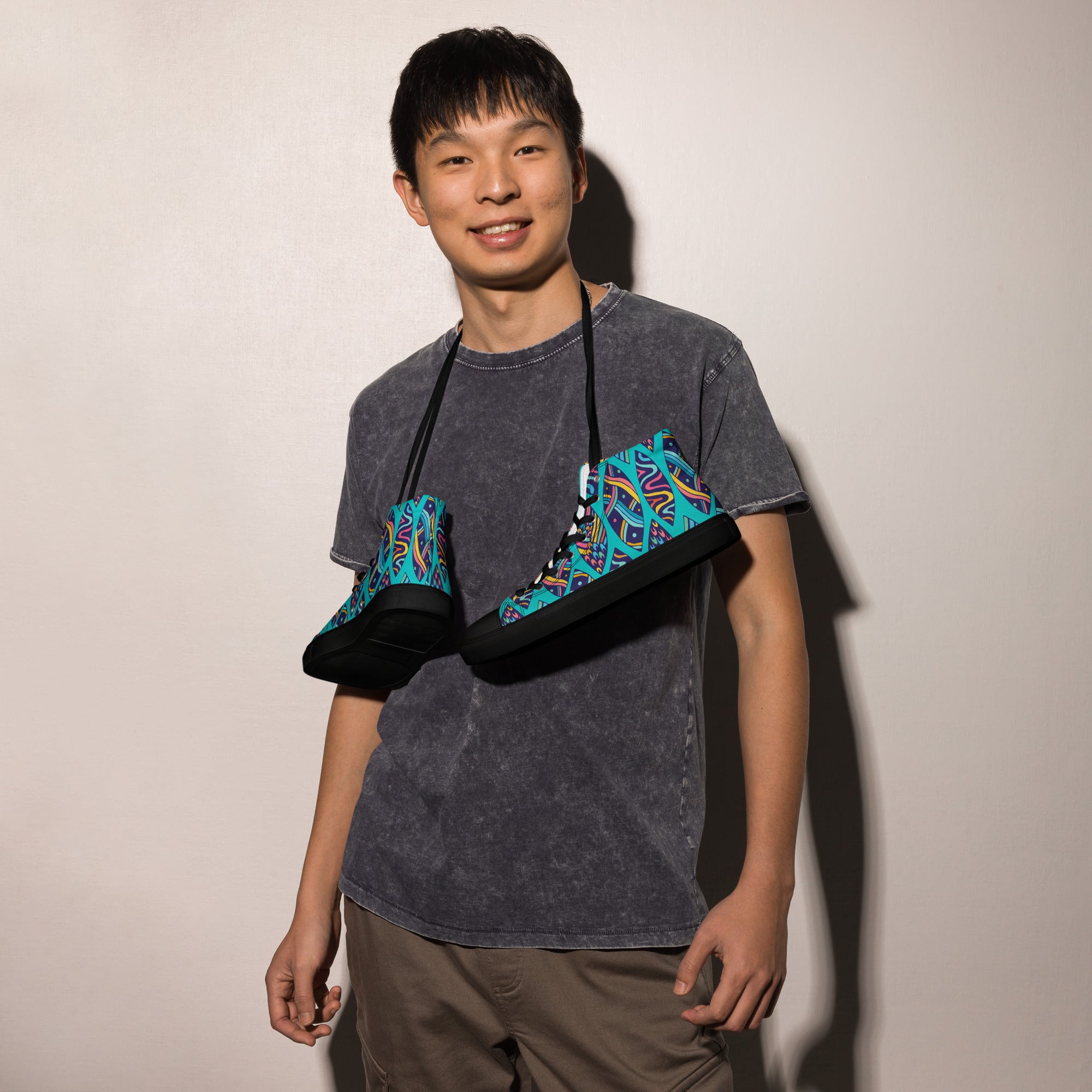 Aloha Surfboards - Men’s high top canvas shoes Mens High Top Shoes Printed Offshore Summer Surf