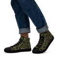 Skull And Crossbones Men’s high top canvas shoes Black Mens High Top Shoes Printed Offshore