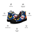 Blue Comic Book - Men’s high top canvas shoes Mens High Top Shoes Comic Printed Offshore