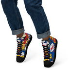 Blue Comic Book - Men’s high top canvas shoes Mens High Top Shoes Comic Printed Offshore