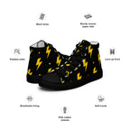 Yellow Lightning Men’s high top canvas shoes Mens High Top Shoes Comic Printed Offshore
