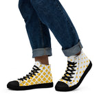 Yellow Diamonds - Men’s high top canvas shoes Black Mens High Top Shoes Printed Offshore