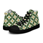 Green Retro Circles - Men’s high top canvas shoes Black Mens High Top Shoes Printed Offshore