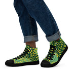 Green And Yellow - Men’s high top canvas shoes Black Mens High Top Shoes Printed Offshore