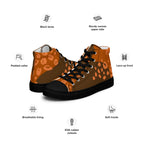 Orange Brown - Men’s high top canvas shoes Mens High Top Shoes Printed Offshore