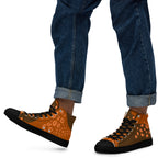 Orange Brown - Men’s high top canvas shoes Black Mens High Top Shoes Printed Offshore