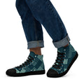 Dot Hatch Men’s high top canvas shoes Black Mens High Top Shoes Printed Offshore