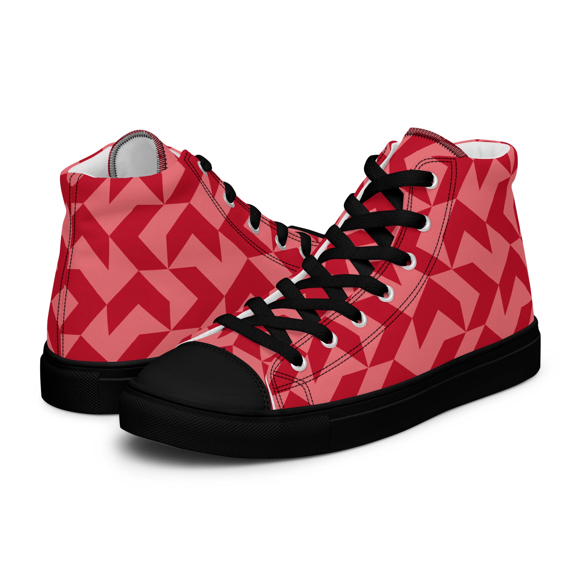 Red Arrow - Men’s high top canvas shoes Black Mens High Top Shoes Printed Offshore