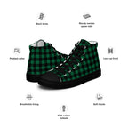 Green Check - Men’s high top canvas shoes Mens High Top Shoes Printed Offshore