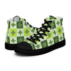 Green Circle Square - Men’s high top canvas shoes Black Mens High Top Shoes Printed Offshore