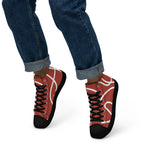 Abstract Rust Lines - Men’s high top canvas shoes Mens High Top Shoes Printed Offshore