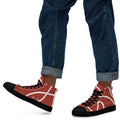 Abstract Rust Lines Men’s high top canvas shoes Black Mens High Top Shoes Printed Offshore