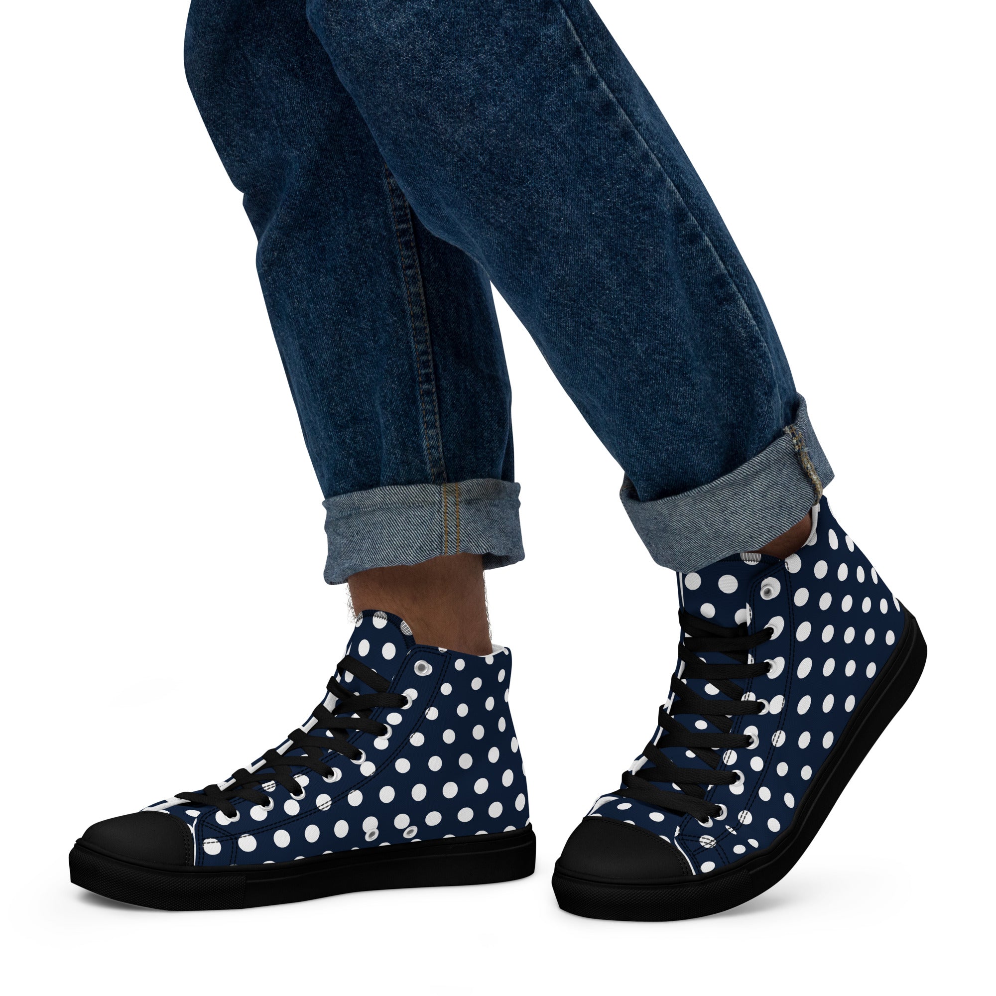 Polka Dots - Men’s high top canvas shoes Mens High Top Shoes Printed Offshore