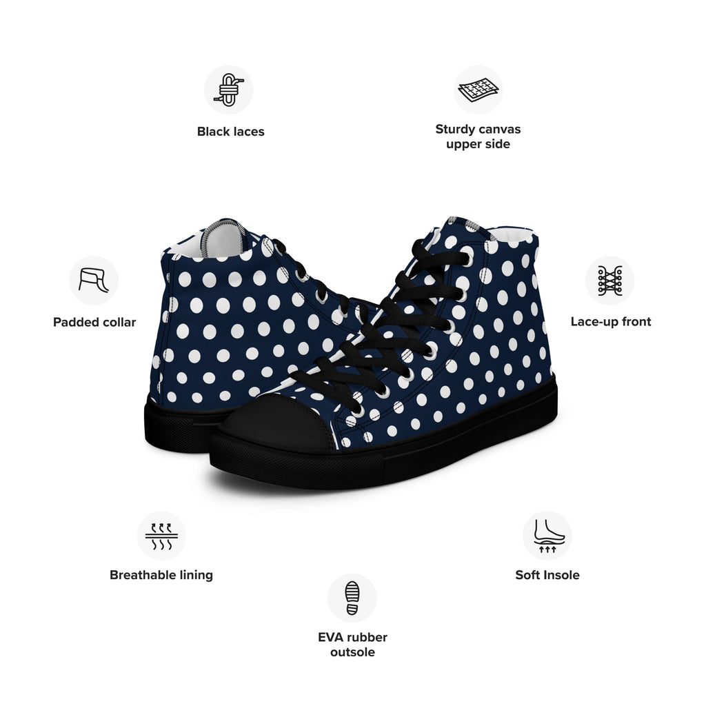 Polka Dots - Men’s high top canvas shoes Mens High Top Shoes Printed Offshore