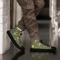 Avocado Characters Men’s high top canvas shoes Black Mens High Top Shoes food Printed Offshore