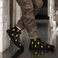 Yellow Lightning Men’s high top canvas shoes Black Mens High Top Shoes Comic Printed Offshore