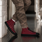 Red And Black Check - Men’s high top canvas shoes Mens High Top Shoes Printed Offshore