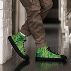 Green Palm Leaves - Men’s high top canvas shoes Mens High Top Shoes Printed Offshore