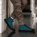Teal Abstract - Men’s high top canvas shoes Mens High Top Shoes Printed Offshore