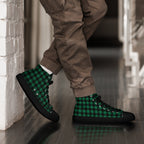 Green Check - Men’s high top canvas shoes Mens High Top Shoes Printed Offshore