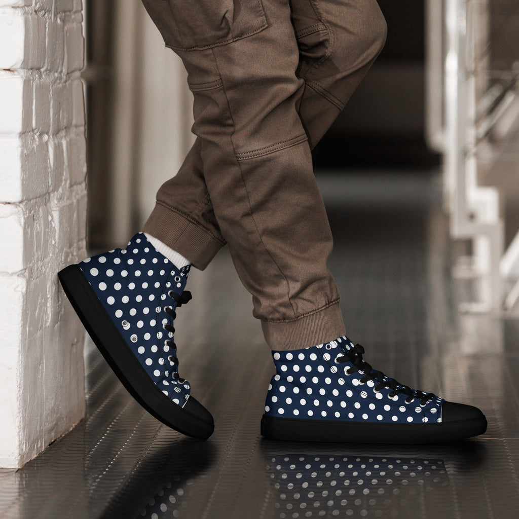 Polka Dots - Men’s high top canvas shoes Mens High Top Shoes Printed Offshore