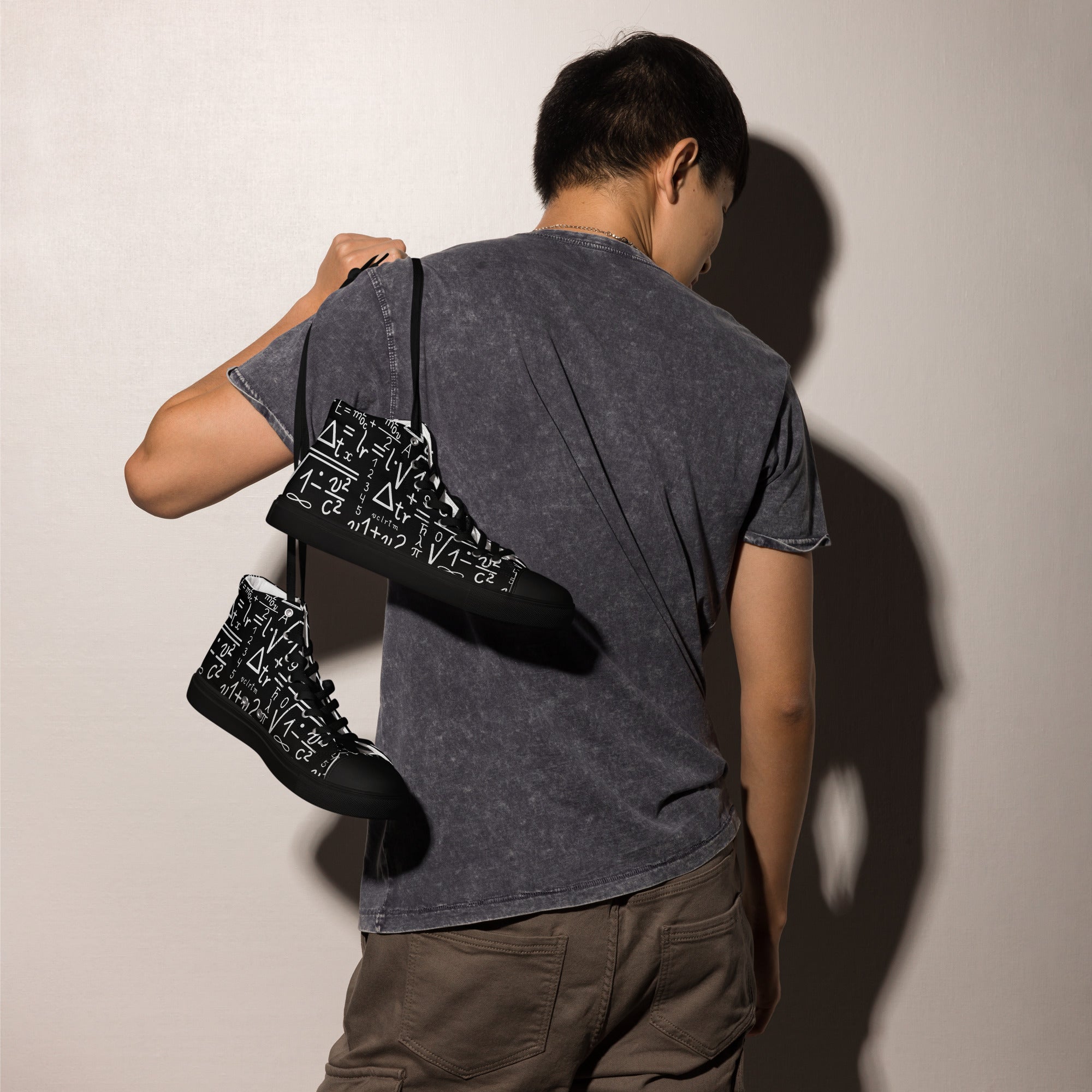 Mathematics - Men’s high top canvas shoes Mens High Top Shoes Maths Printed Offshore