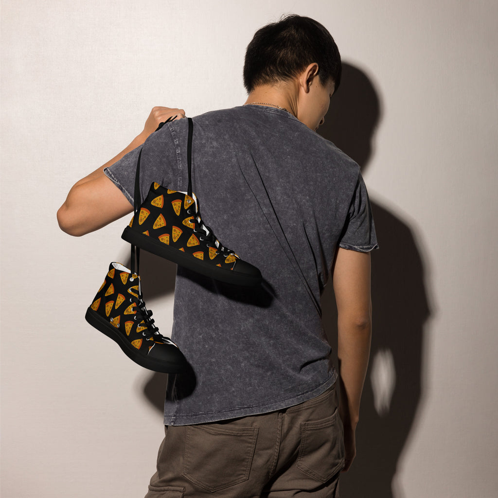 Pizzas - Men’s high top canvas shoes Mens High Top Shoes food Printed Offshore