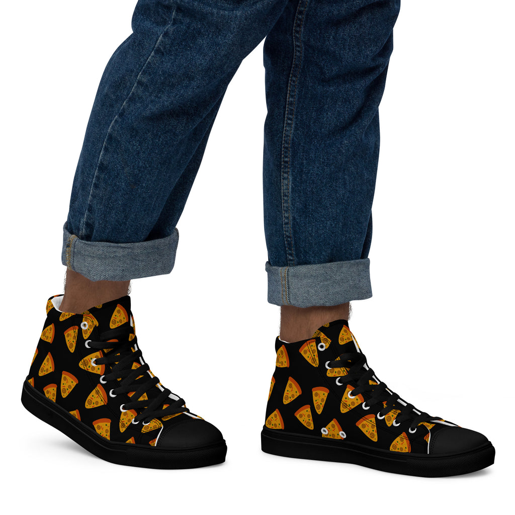 Pizzas - Men’s high top canvas shoes Mens High Top Shoes food Printed Offshore