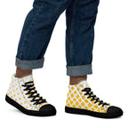 Yellow Diamonds - Men’s high top canvas shoes Mens High Top Shoes Printed Offshore