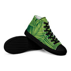 Green Palm Leaves - Men’s high top canvas shoes Mens High Top Shoes Printed Offshore