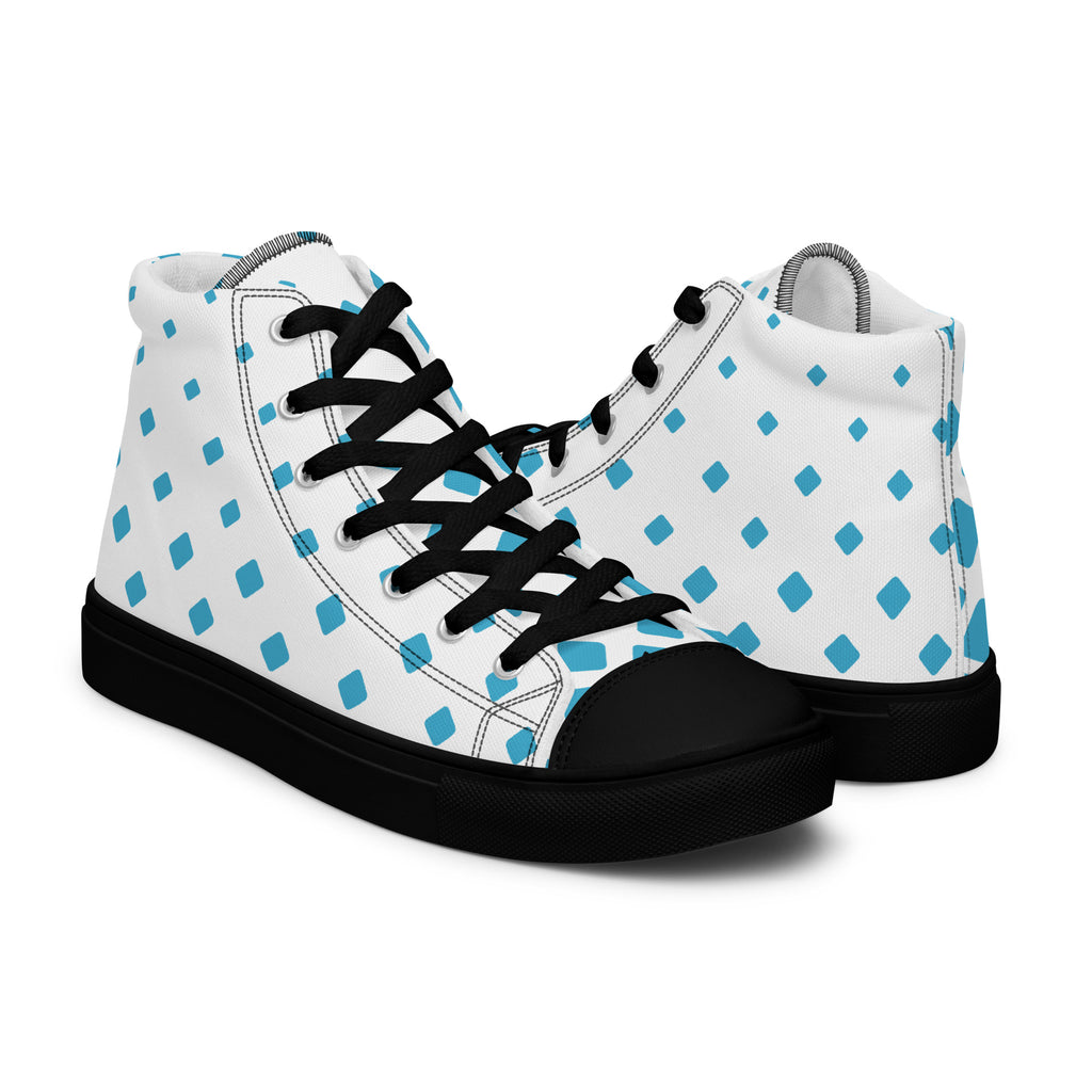Blue Diamonds - Men’s high top canvas shoes Mens High Top Shoes Printed Offshore